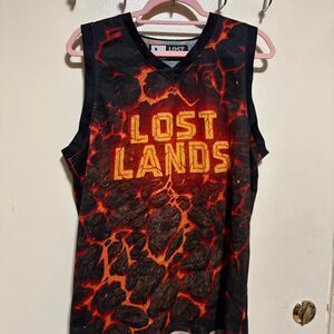 Lost Lands Lava Basketball Jersey size: Large